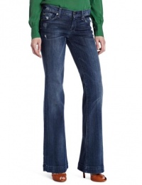 7 For All Mankind Women's Dojo Trouser With Campfire Back Pocket in Grinded Medium Blue 7 For All Mankind Women's Dojo Trouser With Campfire Back Pocket in Grinded Medium Blue