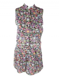 10 Crosby Derek Lam Womens Multi Floral Sleeveless Shorts Romper 4 10 Crosby Derek Lam Womens Multi Floral Sleeveless Shorts Romper 4