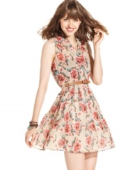 Every girl deserves roses! Get your share with this a-line dress from American Rag that's awash in darling florals and pretty pleats. Every girl deserves roses! Get your share with this a-line dress from American Rag that's awash in darling florals and pretty pleats.