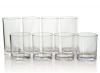 8pc Break-resistant Clear Plastic Cup Tumblers, four 14-ounce rocks and four 18-ounce water