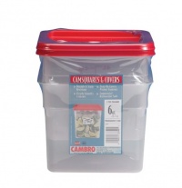 Cambro Set of 2 Square Food Storage Containers with Lids, 6 Quart Cambro Set of 2 Square Food Storage Containers with Lids, 6 Quart