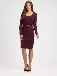 A belted, long-sleeve dress made from super-soft micro modal and featuring a lively print.ScoopneckLong sleevesAllover printBelt includedButton closure at keyhole backAbout 25 from natural waistModalDry cleanImported Model shown is 5'9½ (176cm) wearing US size 4. A belted, long-sleeve dress made from super-soft micro modal and featuring a lively print.ScoopneckLong sleevesAllover printBelt includedButton closure at keyhole backAbout 25 from natural waistModalDry cleanImported Model shown is 5'9½ (176cm) wearing US size 4.