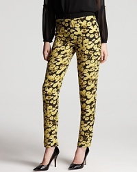 Make a statement in ERIN Erin Fetherston's floral printed skinny trousers, eye-catching in bright yellow daisies. Make a statement in ERIN Erin Fetherston's floral printed skinny trousers, eye-catching in bright yellow daisies.