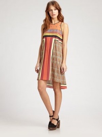 A vibrant boho-chic motif makes this light sleeveless shift an inspired choice.Jewel necklineSleevelessFlat frontKeyhole backAbout 18 from natural waistPolyesterDry cleanMade in USA of imported fabricModel shown is 5'8½ (174cm) wearing US size Small. A vibrant boho-chic motif makes this light sleeveless shift an inspired choice.Jewel necklineSleevelessFlat frontKeyhole backAbout 18 from natural waistPolyesterDry cleanMade in USA of imported fabricModel shown is 5'8½ (174cm) wearing US size Small.