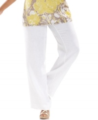 Enjoy the airy comfort of INC's straight leg plus size pants, crafted from linen-- they're season-perfect! Enjoy the airy comfort of INC's straight leg plus size pants, crafted from linen-- they're season-perfect!