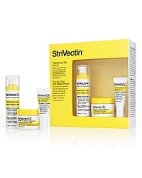 A new, three-piece, 30-day trial kit containing: Tightening Neck Cream A clinically proven anti-aging, firming neck treatment.Tightening Face Serum A deep penetrating, intensive cream-gel. StriVectin's New 360° Tightening Eye Serum A targeted solution for thin, lax skin around the eyes. A new, three-piece, 30-day trial kit containing: Tightening Neck Cream A clinically proven anti-aging, firming neck treatment.Tightening Face Serum A deep penetrating, intensive cream-gel. StriVectin's New 360° Tightening Eye Serum A targeted solution for thin, lax skin around the eyes.