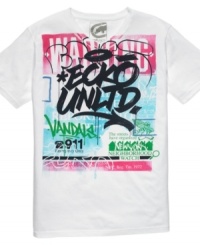 All signs point to cool casual style with this graphic t-shirt from Ecko Untld. All signs point to cool casual style with this graphic t-shirt from Ecko Untld.