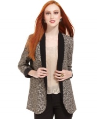 An allover print adds on-trend appeal to this Bar III blazer -- perfect for polishing off a fall look!