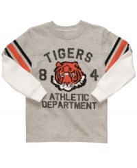 Comfy cotton gets the graphic treatment. He'll definitely make a lively statement with this layered tee from Carter's. Comfy cotton gets the graphic treatment. He'll definitely make a lively statement with this layered tee from Carter's.