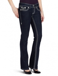 Seven7 Women's Double Needle Boot Jean, Rinse Blue, 12 Seven7 Women's Double Needle Boot Jean, Rinse Blue, 12