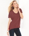 INC updates this classic petite tee with a snake-print back inset and subtle high-low design. (Clearance)