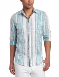 Calvin Klein Jeans Men's Environ Stripe Inside Print Long Sleeve Woven Calvin Klein Jeans Men's Environ Stripe Inside Print Long Sleeve Woven