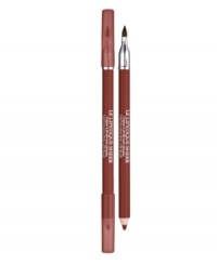 Two tools in one: a soft, creamy, waterproof pencil for gorgeous, professional-looking lips on one end; and a brush for blending on the other. Worn alone or under lipstick, colour stays in place–no feathering or bleeding. Unique brush tip blends and applies lipstick beautifully. Two tools in one: a soft, creamy, waterproof pencil for gorgeous, professional-looking lips on one end; and a brush for blending on the other. Worn alone or under lipstick, colour stays in place–no feathering or bleeding. Unique brush tip blends and applies lipstick beautifully.