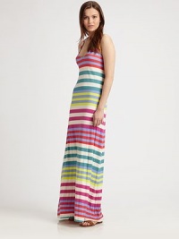 Impossibly chic and energetic, this lengthy v-neck has vibrant, allover stripes and a racerback. V-neckSleevelessRacerbackAbout 40 from natural waist50% micro modal/50% supima cottonMachine washMade in USAModel shown is 5'10 (177cm) wearing US size Small. Impossibly chic and energetic, this lengthy v-neck has vibrant, allover stripes and a racerback. V-neckSleevelessRacerbackAbout 40 from natural waist50% micro modal/50% supima cottonMachine washMade in USAModel shown is 5'10 (177cm) wearing US size Small.