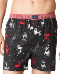Seasonal style that suits you. These reindeer print boxers from Tommy Hilfiger are the perfect match for your holiday look. Seasonal style that suits you. These reindeer print boxers from Tommy Hilfiger are the perfect match for your holiday look.