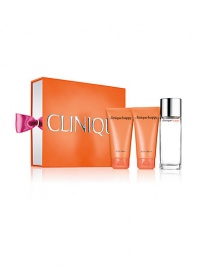 Happiness is hers with the original wear-it-and-be happy fragrance, Clinique Happy. She'll love the bright citrus-meets-floral scent of Clinique Happy Perfume Spray, gentle allover Body Wash and skin-smoothing Body Cream. Couldn't be more perfect. Made in USA. Happiness is hers with the original wear-it-and-be happy fragrance, Clinique Happy. She'll love the bright citrus-meets-floral scent of Clinique Happy Perfume Spray, gentle allover Body Wash and skin-smoothing Body Cream. Couldn't be more perfect. Made in USA.