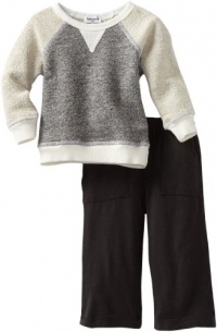 Splendid Littles Baby-Boys Newborn Charcoal French Terry Sweatshirt Set, Natural, 18-24 Months