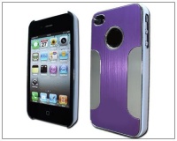 Premium Chrome Aluminum Skin Hard Back Case Cover for Apple iPhone 4 4G 4S Silver&Purple Premium Chrome Aluminum Skin Hard Back Case Cover for Apple iPhone 4 4G 4S Silver&Purple