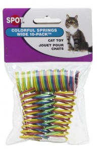 Ethical Pet Wide Durable Heavy Gauge Plastic Colorful Springs Cat Toy, 10-Pack Ethical Pet Wide Durable Heavy Gauge Plastic Colorful Springs Cat Toy, 10-Pack