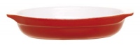 Emile Henry 8-1/2-Inch Oval Au Gratin Cerise Red Emile Henry 8-1/2-Inch Oval Au Gratin Cerise Red