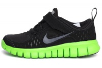 Nike Boys Free Run 3 Running Shoe Black/Electric Green/Dark Grey Size 2 Nike Boys Free Run 3 Running Shoe Black/Electric Green/Dark Grey Size 2