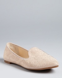 Enzo Angiolini adds dazzle to chic smoking flats with a galaxy of glistening studs. Enzo Angiolini adds dazzle to chic smoking flats with a galaxy of glistening studs.