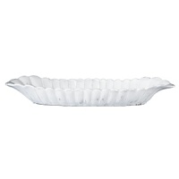 Handmade and inspired by the maestro artisan's family heirloom dinnerware, this distressed white serving bowl echoes the famous architecture of Italy. Handmade and inspired by the maestro artisan's family heirloom dinnerware, this distressed white serving bowl echoes the famous architecture of Italy.