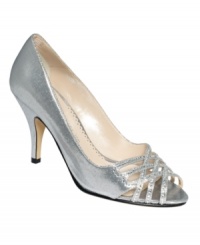 Genuinely pretty. Small straps covered in sparkle crisscross the vamp of Caparros Charmaine evening pumps. Genuinely pretty. Small straps covered in sparkle crisscross the vamp of Caparros Charmaine evening pumps.
