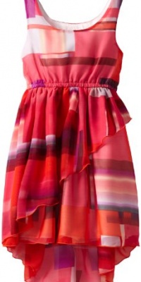 Bonnie Jean Girls 7-16 Coral Print Chiffon Dress, Pink, 8 Bonnie Jean Girls 7-16 Coral Print Chiffon Dress, Pink, 8