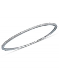 Stack on endless dazzle! This glamorous bangle bracelet from CRISLU is the perfect layering piece with cubic zirconia sparkle (1-1/4 ct. t.w.). Set in pure platinum over sterling silver. Approximate diameter: 2-1/2 inches.