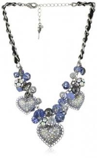Betsey Johnson Iconic Bonjour Butterfly Heart and Cherry Bead Statement Necklace Betsey Johnson Iconic Bonjour Butterfly Heart and Cherry Bead Statement Necklace