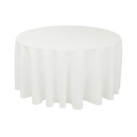 120 in. Round Polyester Tablecloth White 120 in. Round Polyester Tablecloth White