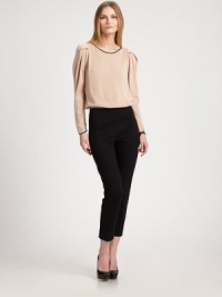 Cropped and chic, these jersey pants feature a striking zipper on the back legs.Side zipperInseam, about 2684% viscose/11% polyamide/5% elastaneDry cleanMade in ItalyModel shown is 5'10½ (179cm) wearing US size 4. Cropped and chic, these jersey pants feature a striking zipper on the back legs.Side zipperInseam, about 2684% viscose/11% polyamide/5% elastaneDry cleanMade in ItalyModel shown is 5'10½ (179cm) wearing US size 4.