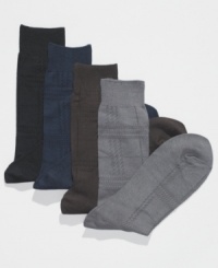 Change your normal sock pattern with a pair of these dress socks from Club Room. Change your normal sock pattern with a pair of these dress socks from Club Room.