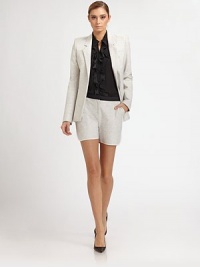 EXCLUSIVELY AT SAKS. Soft cotton, tailored in a flat-front silhouette and finished with a contrast waistband and contrast piping.Contrast waistbandZip fly with hook-and-bar closureSide slash pocketsContrast pipingBack welt pocketsSilk liningInseam, about 5¼94% cotton/4% lycra/2% polyesterDry cleanMade in USA of Italian fabricModel shown is 5'10½ (179cm) wearing US size 4. EXCLUSIVELY AT SAKS. Soft cotton, tailored in a flat-front silhouette and finished with a contrast waistband and contrast piping.Contrast waistbandZip fly with hook-and-bar closureSide slash pocketsContrast pipingBack welt pocketsSilk liningInseam, about 5¼94% cotton/4% lycra/2% polyesterDry cleanMade in USA of Italian fabricModel shown is 5'10½ (179cm) wearing US size 4.