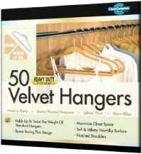 Closet Complete Ultra Thin Heavy Duty No Slip Velvet Suit Hangers, Camel, Set of 50 Closet Complete Ultra Thin Heavy Duty No Slip Velvet Suit Hangers, Camel, Set of 50