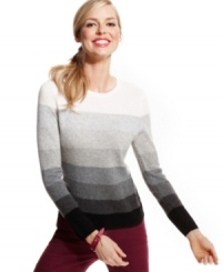 Charter Club updates the crew-neck cashmere sweater in on-trend colorblocked stripes. Pair it with jeans for style that is effortlessly luxe. Charter Club updates the crew-neck cashmere sweater in on-trend colorblocked stripes. Pair it with jeans for style that is effortlessly luxe.