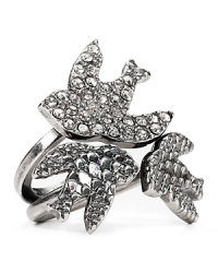 Take a flight of fancy with this delicate avian-inspired plated metal ring from MARC BY MARC JACOBS, accented with subtle, tonal stones. Take a flight of fancy with this delicate avian-inspired plated metal ring from MARC BY MARC JACOBS, accented with subtle, tonal stones.