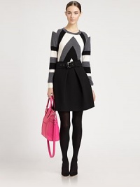 A graphic Chevron print gives this form-fitting wool knit signature style.CrewneckLong sleevesPullover styleRibbed trimAbout 24 from shoulder to hemMerino woolDry cleanImported Model shown is 5'10 (176cm) wearing US size Small. A graphic Chevron print gives this form-fitting wool knit signature style.CrewneckLong sleevesPullover styleRibbed trimAbout 24 from shoulder to hemMerino woolDry cleanImported Model shown is 5'10 (176cm) wearing US size Small.