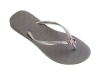 Havaianas Women's Slim Crystal Harmony Flip Flop,Grey/Silver,37/38 BR/7-8 M US