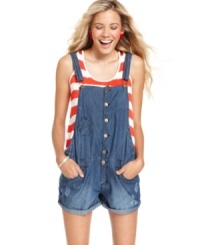 Summery denim meets utilitarian design on a jumper from Tinseltown that puts your playful sense of style to work! Summery denim meets utilitarian design on a jumper from Tinseltown that puts your playful sense of style to work!