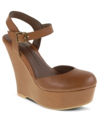 Walk the straight and narrow in impeccable style in Chinese Laundry's Good Girl platform wedges. The smooth round toe and sturdy ankle strap make this pretty shoe a winner for sure. Walk the straight and narrow in impeccable style in Chinese Laundry's Good Girl platform wedges. The smooth round toe and sturdy ankle strap make this pretty shoe a winner for sure.