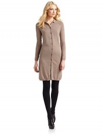THE LOOKA cardigan transformed into a light, luxurious dressRibbed stand collarLong raglan sleeves with ribbed cuffsButton frontRibbed hemTHE FITAbout 38 from shoulder to hemTHE MATERIAL60% cotton/20% cashmere/20% silkCARE & ORIGINHand washImportedModel shown is 5'9½ (176cm) wearing US size Small. THE LOOKA cardigan transformed into a light, luxurious dressRibbed stand collarLong raglan sleeves with ribbed cuffsButton frontRibbed hemTHE FITAbout 38 from shoulder to hemTHE MATERIAL60% cotton/20% cashmere/20% silkCARE & ORIGINHand washImportedModel shown is 5'9½ (176cm) wearing US size Small.