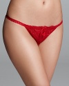 Add a touch of whimsy under pants and skirts with this embroidered, mesh thong from Pleasure State. Style #P37-2183W.