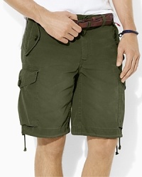 Heavily washed for a worn-in look and feel, a relaxed-fitting cargo short is crafted in lightweight cotton poplin with plenty of utility details. Heavily washed for a worn-in look and feel, a relaxed-fitting cargo short is crafted in lightweight cotton poplin with plenty of utility details.