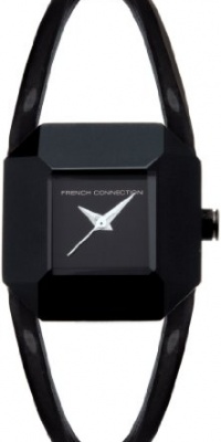 FCUK Women's FC1012BB Stainless Steel Ion-Plating Black Glossy Grey Leather Strap Watch FCUK Women's FC1012BB Stainless Steel Ion-Plating Black Glossy Grey Leather Strap Watch