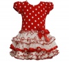 Bonnie Jean Girls 2-6X Dot Multi Tiers Dress, Red, 4T