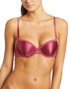 Calvin Klein Women's Satin Glam Demi Bra, Vintage Claret, 32A