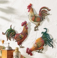 French Country Farm Rooster Wall Art Trio By Collections Etc French Country Farm Rooster Wall Art Trio By Collections Etc