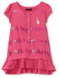 Baby Phat - Kids Girls 7-16 Sequin Stripe Tee, Pink, X-Large Baby Phat - Kids Girls 7-16 Sequin Stripe Tee, Pink, X-Large